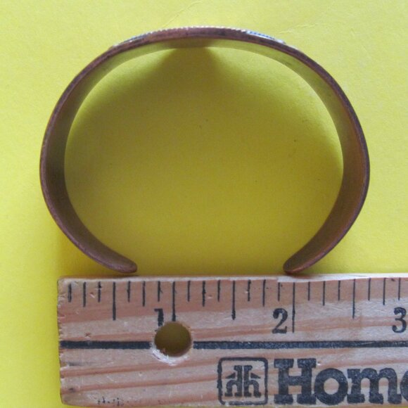 Copper cuff bracelet with horse head design - Picture 6 of 7